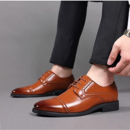 Mens Oxfords Dress Shoes Formal Derby Brogue Shoes Classic Business Wedding Party Shoes4