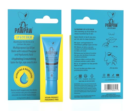 Dr. PAWPAW ORIGINAL BALM Dr. PawPaw Multipurpose Lip and Eye Balm - Vegan Hydrating Lip Balm - Moisturizing Eye Cream with Natural PAWPAW and Hyaluronic Acid - 0.27 oz