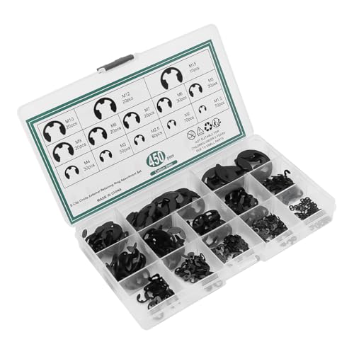 POFET 450PCS E-Clamp Clamp, Snap Split Ring Clamp Kit Durable Retaining Ring Snap Ring Kit For Shafts - Image 3