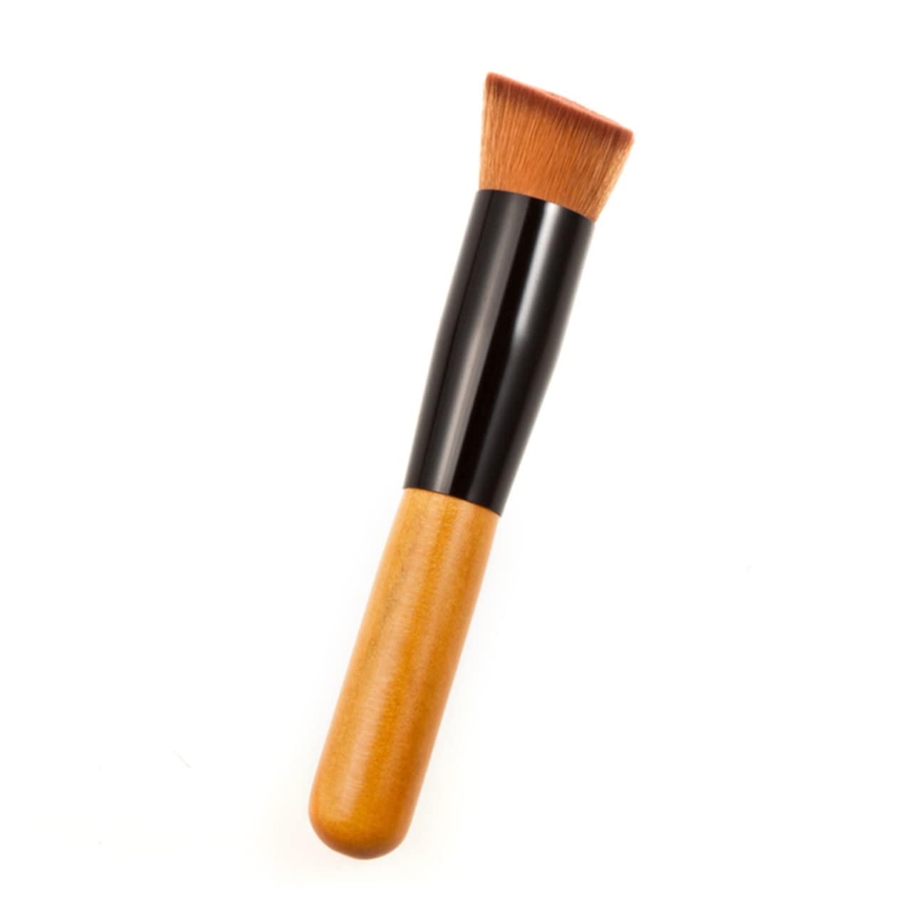 FOMIYES Face Makeup Brush Bezel Style Foundation Concealer Brush Wood Aluminum Tube Nylon 12.3cm Versatile for Cheek Face Random Color