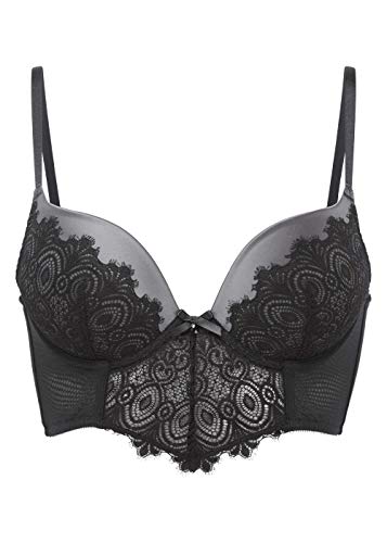 Gossard Women's Vip Eyelash Padded Longline Bra, Black, 36G #TOP17