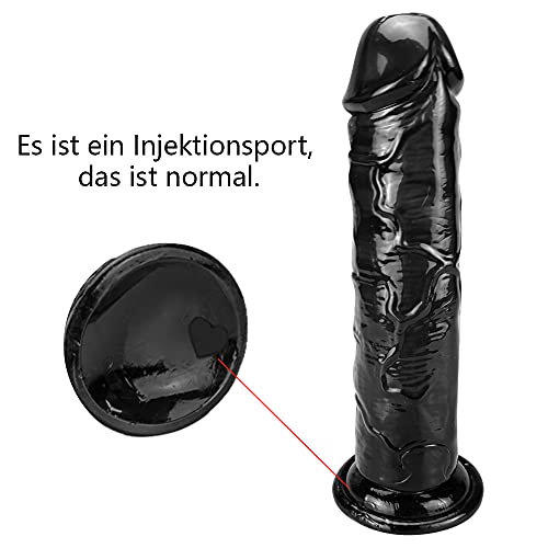 Grote zwarte penisdildo, 25cm xxl realistische enorme dildo met speen groot voor handsfree spelen didlo G-spot anale simulatie, seksspeeltjes voor vrouwen extreem - Afbeelding 7