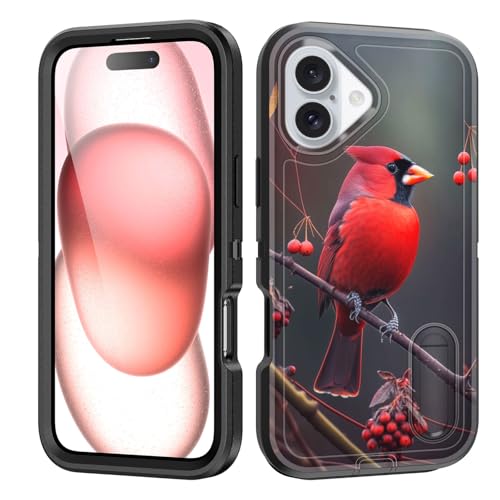 Coque iPhone 16 Plus avec béquille antichoc robuste 3 couches protection intégrale motif oiseau