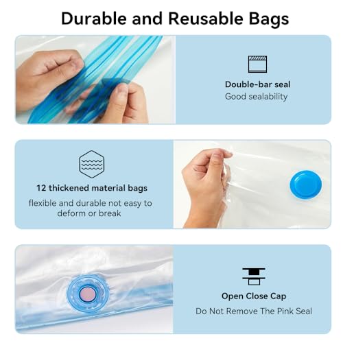 Image of Creality 3D Printer Filament Storage Bags 35 x 35CM, 12 Transparent Sealed Bags Dust Proof Humidity Resistant Keeping Filament Dry, Reusable Vacuum Storage Bags Filament Vacuum Bags