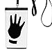 Four Gesture Outline Pattern Phone Wallet Purse Hanging Mobile Pouch Black Pocket