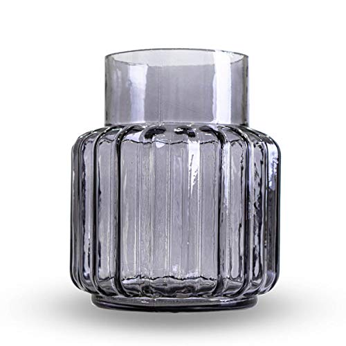 black velvet studio Vase Roma, Kristall, Color Grau, gestreifte Textur, 21x17x17 cm Cover