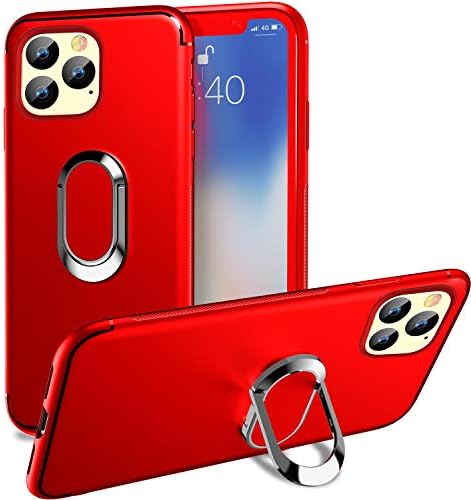 COOLMI ARMORFIT Case for iPhone 11 Pro Max, TPU Back Cases with 360 Degree Rotation Finger Ring Grip Kickstand, Magnetic Car Mount Compatible with Apple iPhone 11 Pro Max Cover,6.5 Inch (Red)