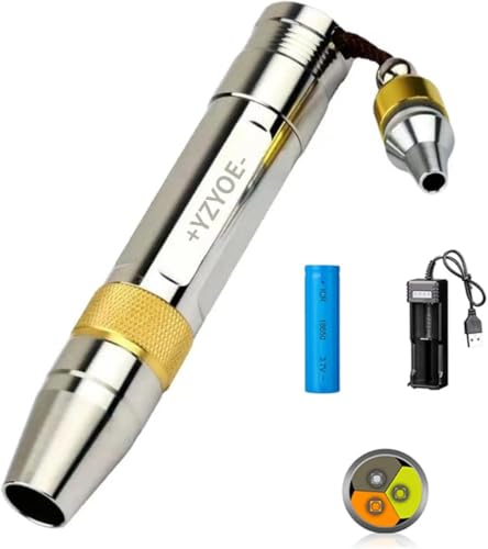 MODILITÀ DI LUMINAZIONE MULTIPLE: Non solo per l'illuminazione interna o esterna, ma anche può trovare facilmente macchie della stanza, Può rilevare funghi nel cibo e controllare se banconote e banconote sono state contraffatte, Può essere trasportato per rilevare macchie nella tua auto o illuminare minerali, arte del corpo, trovare scorpioni.