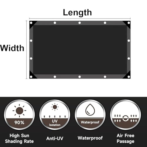 Bâche pare-soleil d'extérieur en maille durable avec œillets de fixation solides - 7
