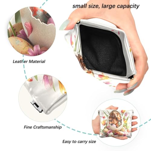 Coin Purse for Women Easter Dachshund Egg Coin Pouch Change Holder PU Leather Mini Wallet Portable Coin Bag Money Pocket2