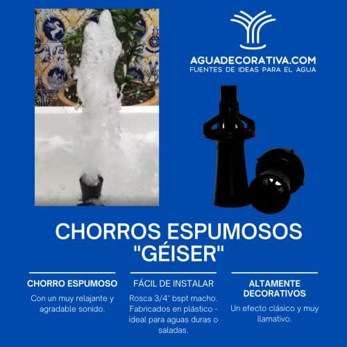 Agua Decorativa Boquillas para Fuentes Sumergidas de Chorro Espumoso Caños Toberas Surtidores de Agua para Estanques Eductores Mezclado
