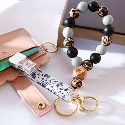 VMOPA Pince à cartes pour ongles longs, porte-clés en silicone, bracelet porte-clés en silicone avec pince à cartes pour ongles longs et porte-clés pour fille et femme (type F) Cover