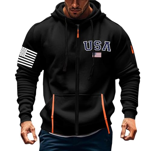 Generisch Sudaderas con capucha para hombre con estampado - Sudadera con capucha para hombre con cremallera con cordón chaqueta con capucha moderna chaqueta cómoda con bolsillos chaqueta térmica