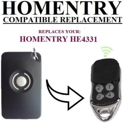 HOMENTRY HE4331 compatible remote control replacement transmitter, 433.92Mhz rolling code keyfob