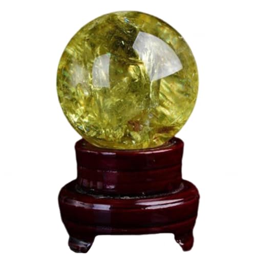 Boule de cristal en quartz jaune pour illuminer votre salon et bureau en Feng Shui