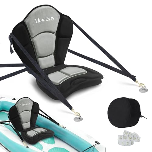 MBMYZDH Thickened Kayak Seat,Kayak Seats with Back Support– Cushioned Canoe Backrest with Sit-On-Top Design, Padded Back Support for SUP Paddle Boards, Rafting, Fishing (Grey, 1 Pcs)