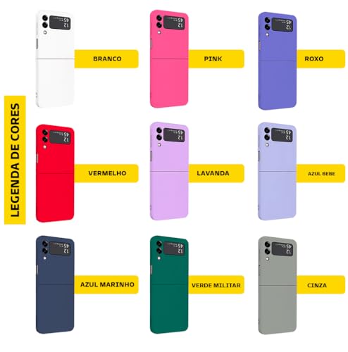 Capa Capinha Case Compatível Samsung Galaxy Z Flip 3 / Galaxy Z Flip 4 Silicone Com Proteção de Câme