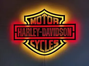 SHAYONA Harley Davidson Lighted-up WallArt with RGB Color Changing Led, Wall Decor, Home Decor, Birthday Gift, Personalized Gifts, Gift,