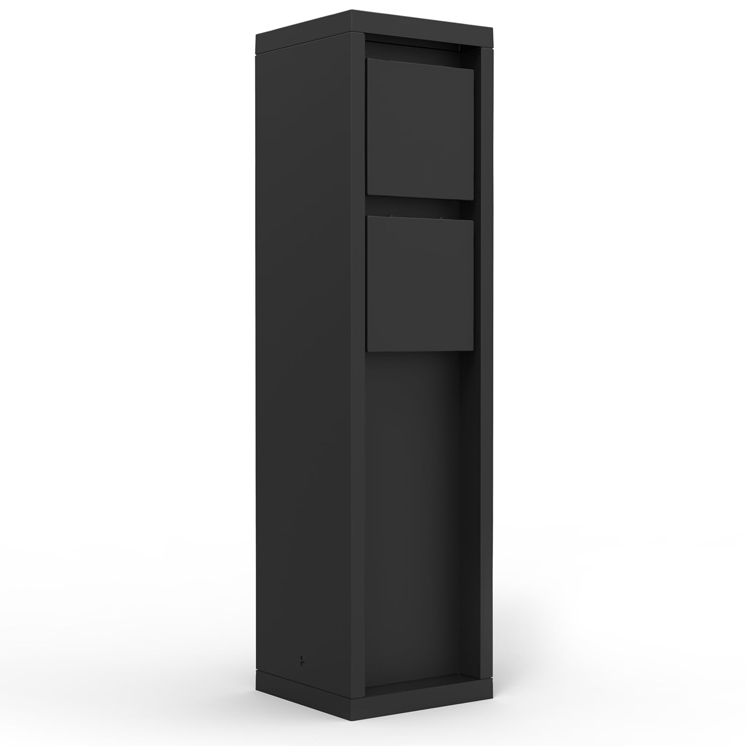 LUTEC Außensteckdose Mains 2-Fach Stromverteiler in Schwarz, IP54 wetterfest, 3500 Watt, eckig,‎8x8x31 cm, Steckdosensäule, Mehfachsteckdose, Steckdosenverteiler, Garten Steckdose Aussen