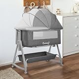 MAGMALIFE Bebbly Cuna Colecho 3 en 1 para Bebé, Cama Multifuncional con Mosquitero, Altura Ajustable, Convertible a...
