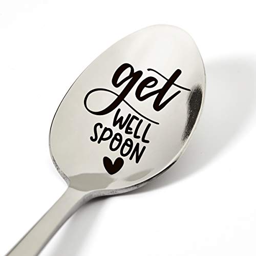 Recovery Gifts for Women Men Friends, Get Well Spoon Engraved Stainless Steel, Coffee Tea Soup Lovers Gifts, Best Encouragement Gifts for Birthday Valentine Christmas Gift