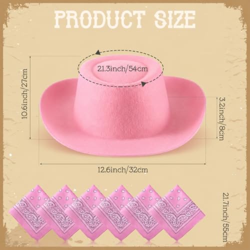 Image of Coume 24 Pieces Cowboy Hats and Bandanas, Pink