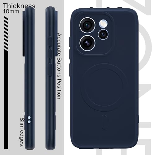 Image of Pikkme Back Cover for Oppo Reno15 Pro 5G Soft Matte Silicone Mag-Safe Design (Mag-Safe Not Support) Camera Protection | Slim Fit Bumper Cover (Blue)