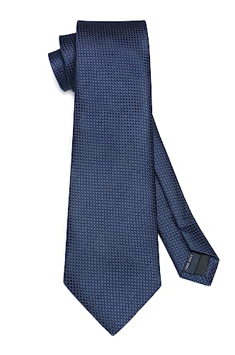 Image of HISDERN Mens Ties Solid Color Tie and Pocket Square Set Classic Woven Formal Neckties & Handkerchief Wedding Party