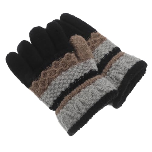 BESPORTBLE 1Pair Warm Knit Gloves for Cozy Winter Mittens Soft Striped Design Comfortable Thermal Protection for Boys for Cold Weather and Daily Activities
