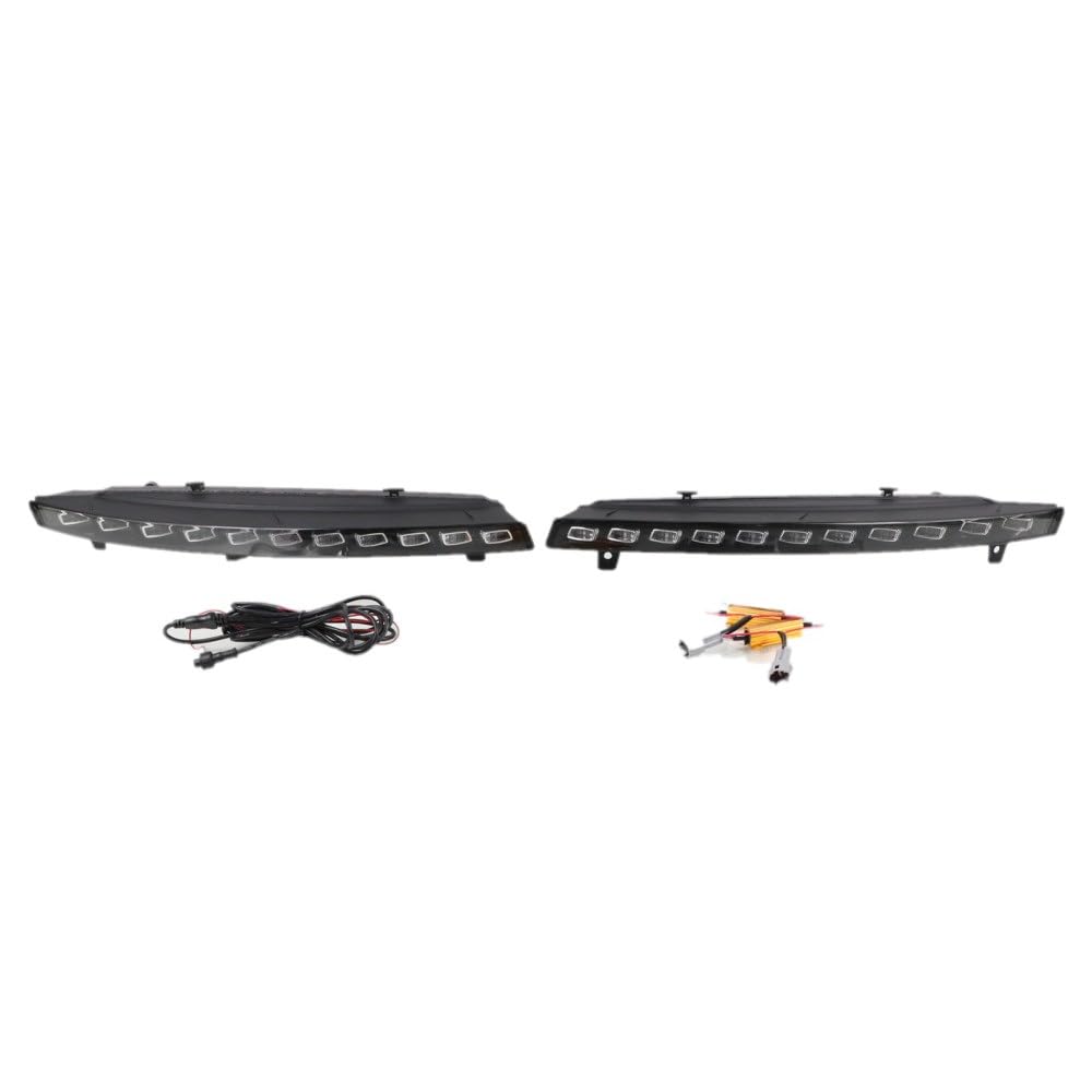 Luce di marcia diurna a LED per Q7 2010-2015, 6000K LED scansione paraurti anteriore DRL + indicatori di direzione gialli streamer