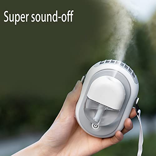Ventilador de cuello portátil con niebla recargable USB de 3 modos 8