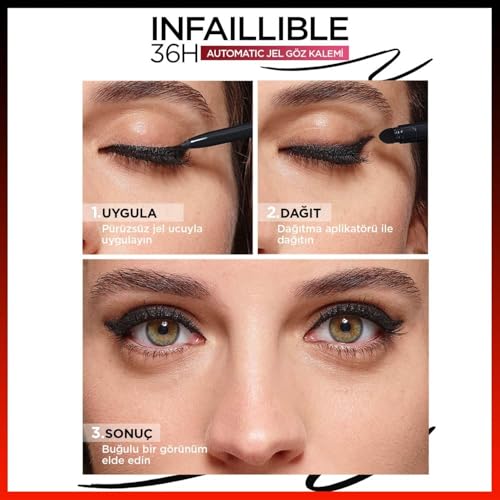 L’Oréal Paris, Crayon Eyeliner Mine Rétractable, Tracé Précis, Longue Tenue, Waterproof, Résiste aux Frottements, Sans Transfert, Infaillible Grip Liner, Couleur : Taupe Grey