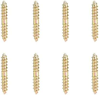 20pcs 5 * 30mm Dowel Screw Woodworking Furniture Connector Double Ended Screw Head Pointed Tail Self Tapping Screw Wood Dowel Screw Connecting Wood