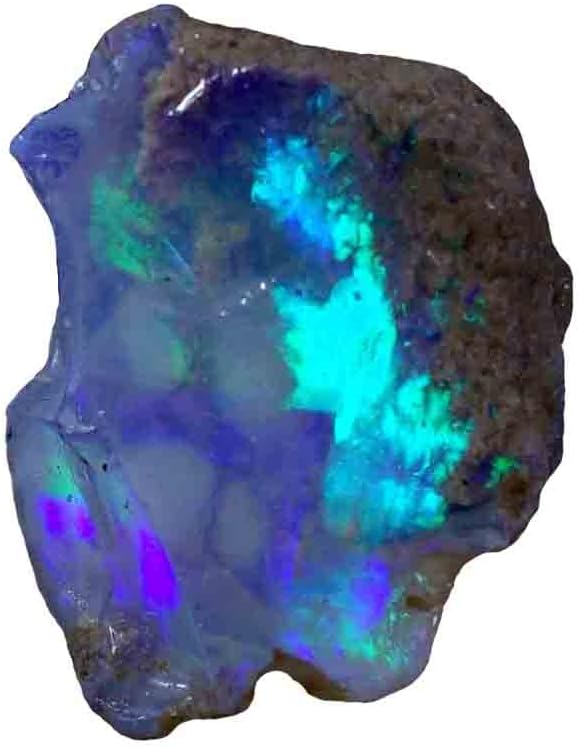 Krishna Hai 22.55 Cts Ultra Fire Black Ethiopian Opal Rough Stone, Natural Opal Rock Crystals Gemstone, Jewelry Making Supplies, Chakra Healing Stone, Birthday Gift, Crafts & DIY, Wire Wrapping Crystals Size-16X25X11 MM