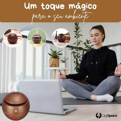 Umidificador de Ar Ultrassônico Usb Difusor de Aroma e Óleo Essencial Elétrico Purificador Aromatiza