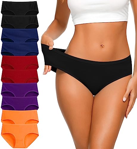 Image of Eiggam Women's Cotton Bikini Panties,High-Cut Full Coverage Stretch Cool Underwear for Women