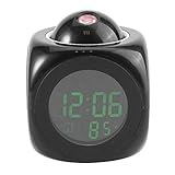 Solomi Alarma de proyección - Reloj de proyección Pantalla de Temperatura LCD Reloj Despertador Digital Multifunción