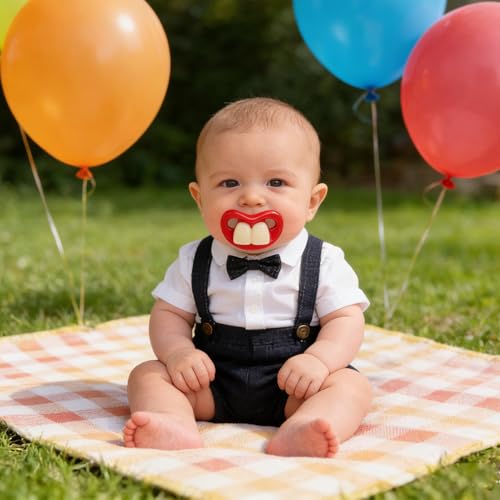 Image of 2Pcs Funny Baby Pacifier, Buckteeth Pacifiers for 0-18 Months Babies, Fangs Pacifiers, Funny Gift for Newborns, Infants & Toddlers