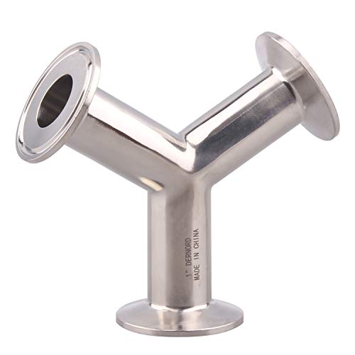 Image of DERNORD Tri Clamp Wye Clamp End True Y Type Cross Tee Tube Stainless Steel 304 Three Way Elbow 1 Inch Pipe OD