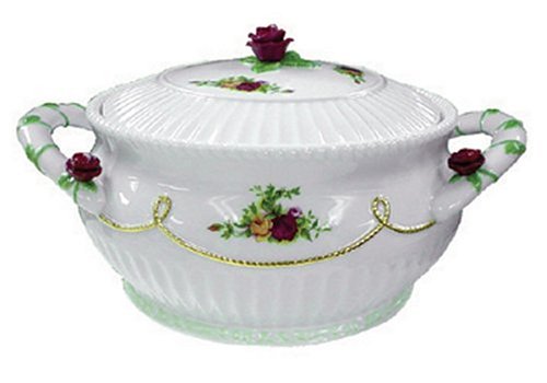 Royal Albert Old Country Roses Covered Casserole with Rosebuds