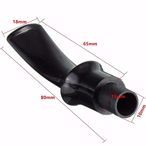 3 x Mundstück 9 mm EbonitBakelit Vulkanit für Rauchpfeifen gebogen Bent 4637 – Bild 6