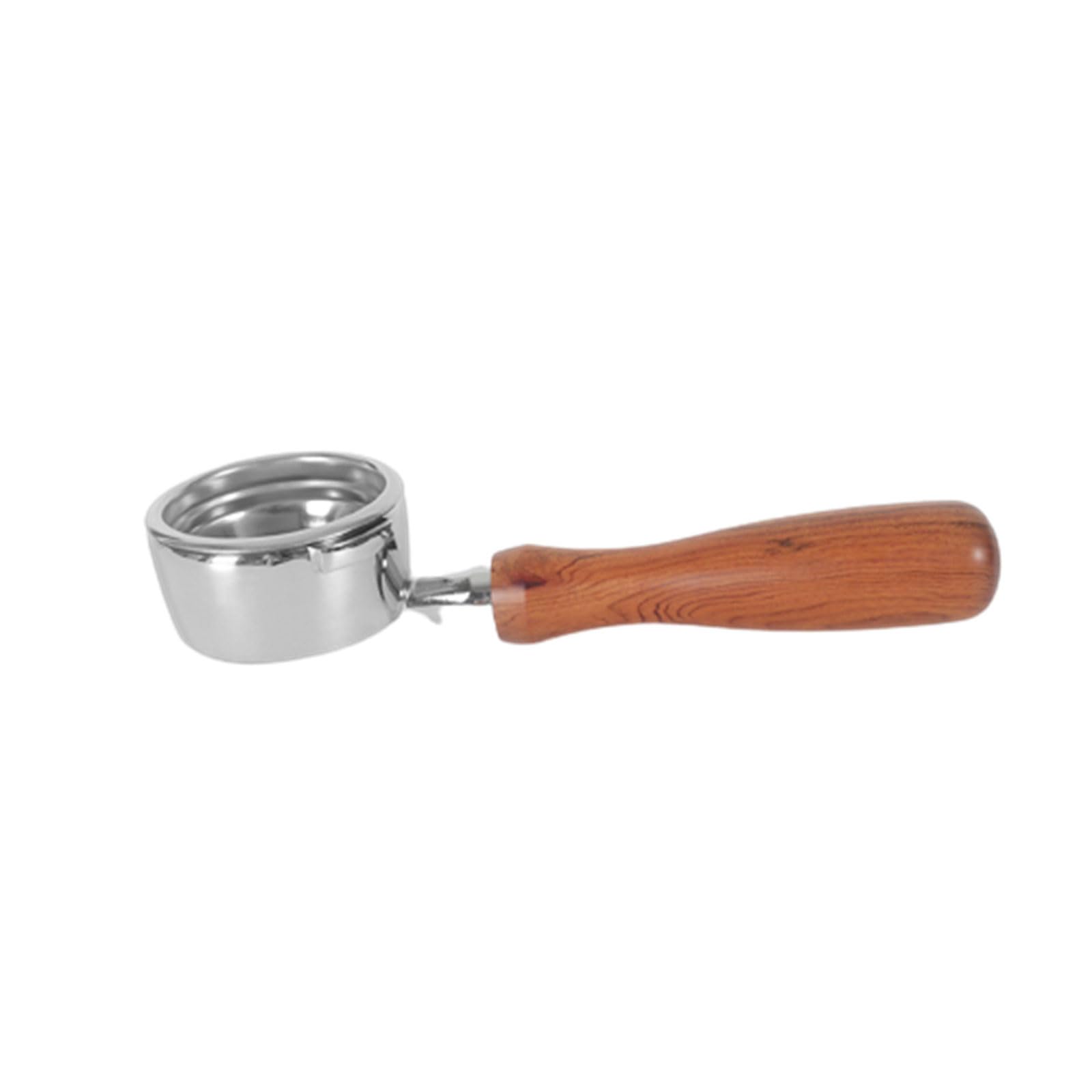 Tsophreniq 58mm Espresso Portafilter Aluminum Alloy Bottomless Portafilter with Wood Handle Replacement for Coffee Machines Coffee Filter Handle Espresso Machine Part
