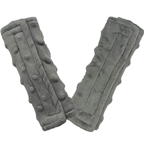 Image of Baby Car Seat Neck Cover, Car Seat Strap Cover, Seat Belt Cushions Pads, Shoulder Strap Protectors, Reversible Pram Harness Covers in Minky, Baby Neck Pad Protector