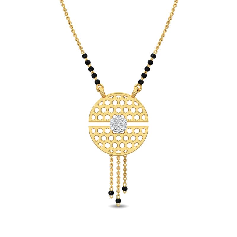 Image of KISNA JEWELS 14KT|18KT BIS Hallmark Pure Gold and Diamond Mangalsutra For Women