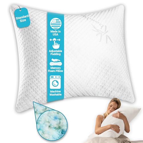 Xtreme Comforts Pillows for Sleeping - GreenGuard Gold Certified Adjustable Standard Memory Foam...