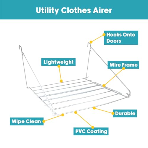 JVL Over door utility clothes washing laundry dryer balcony airer - Image 3