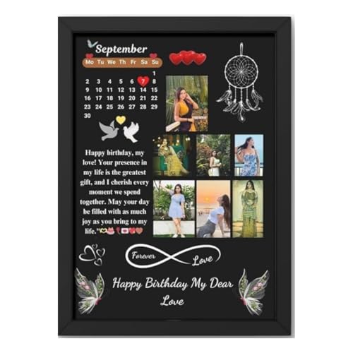 Image of Customized Photo Frames with Photo Upload | Personalized Print | Black Wooden Frame | Customised Gift For Anniversary, Birthday, Wedding, Couples (MDF Wood, 12 X 9 Inch)
