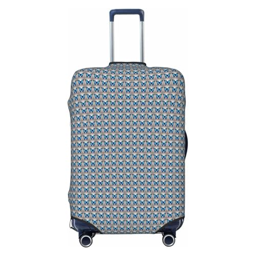 Housse de valise motif papillon bleu noir | Protection extensible lavable taille L