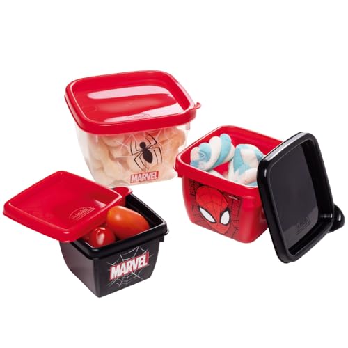 Plasútil Kit 3 Potes Quadrado Infantil Conect Homem Aranha