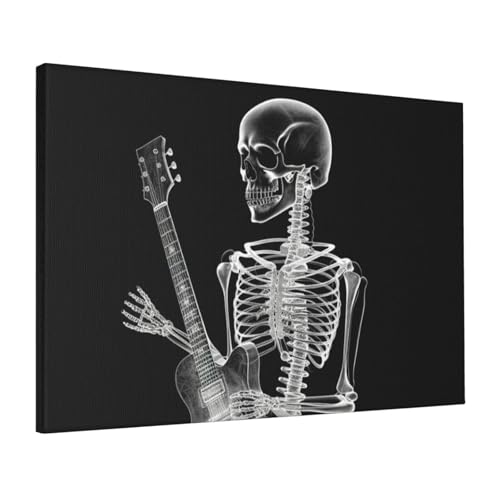 Toile abstraite squelette guitare haut de gamme 40x61cm